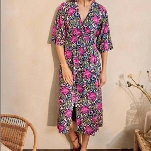 2/$25*when bundled* NWT Boden Size 4P Navy and Pink Empire Waist Midi Dress